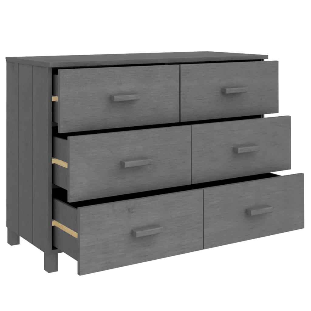 Dressoir HAMAR 113x40x80 cm massief grenenhout donkergrijs is nu te koop bij PeponiXL, paradijselijk wonen!