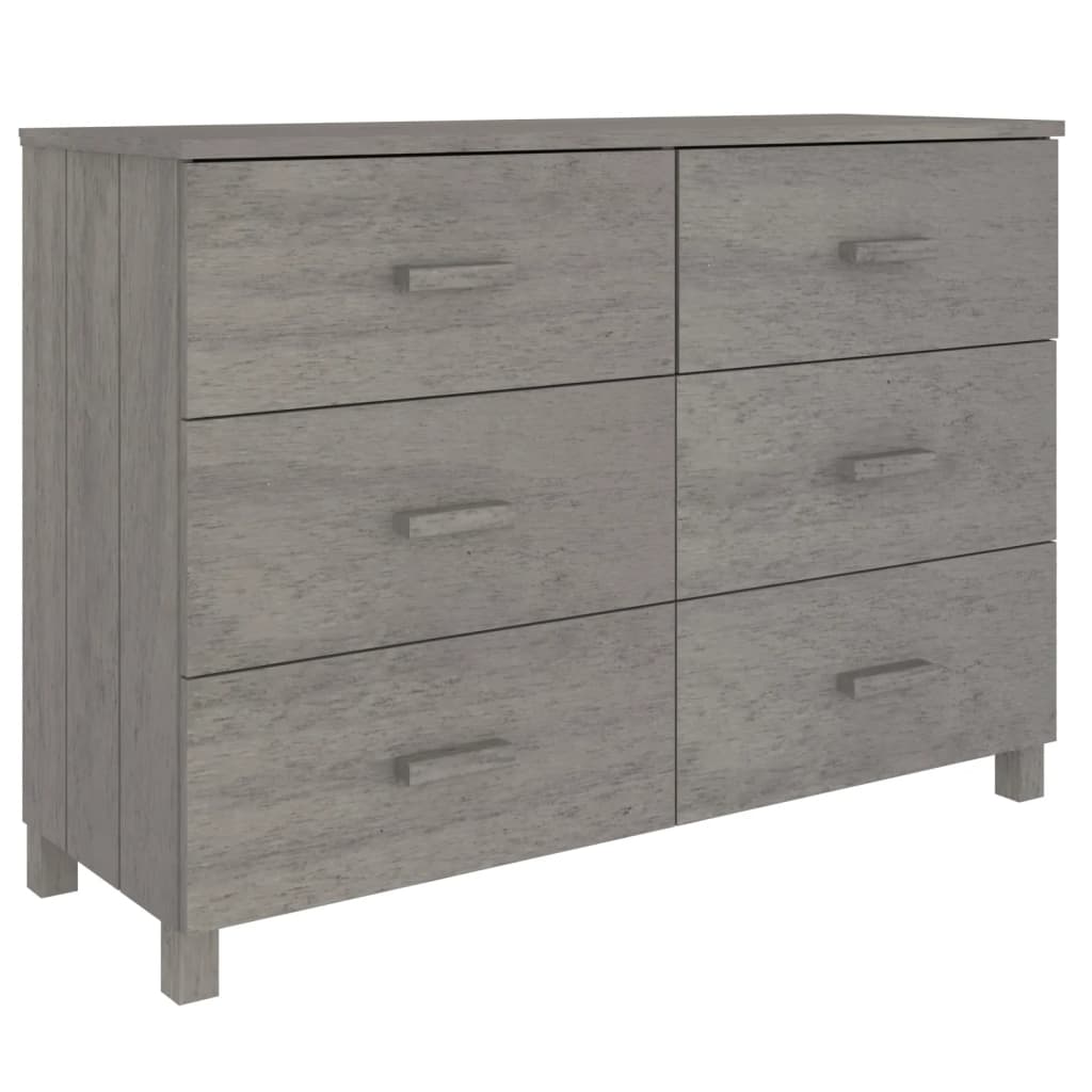 Dressoir HAMAR 113x40x80 cm massief grenenhout lichtgrijs is nu te koop bij PeponiXL, paradijselijk wonen!