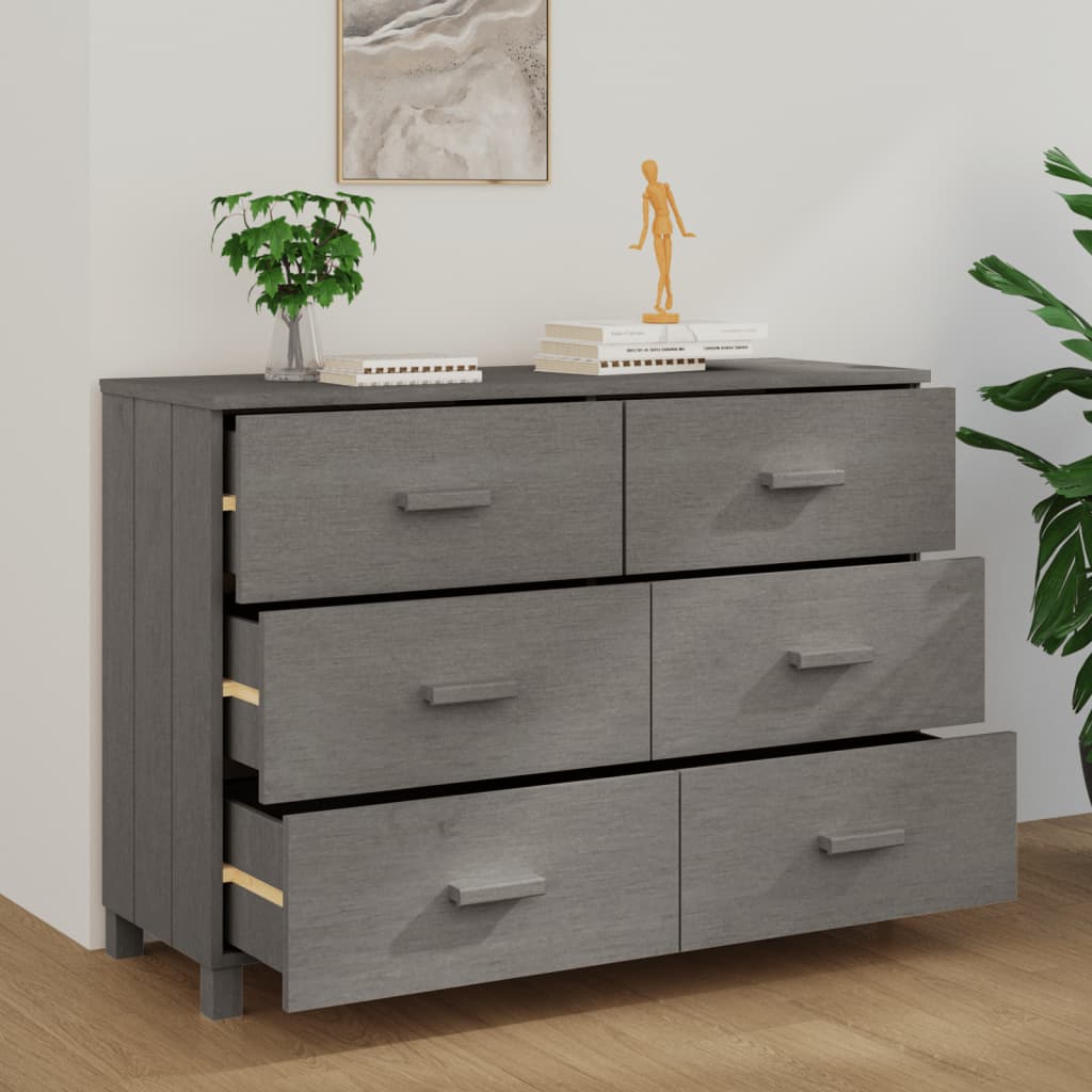 Dressoir HAMAR 113x40x80 cm massief grenenhout lichtgrijs is nu te koop bij PeponiXL, paradijselijk wonen!