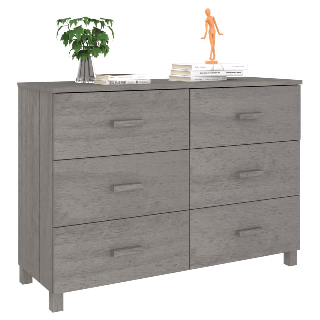 Dressoir HAMAR 113x40x80 cm massief grenenhout lichtgrijs is nu te koop bij PeponiXL, paradijselijk wonen!