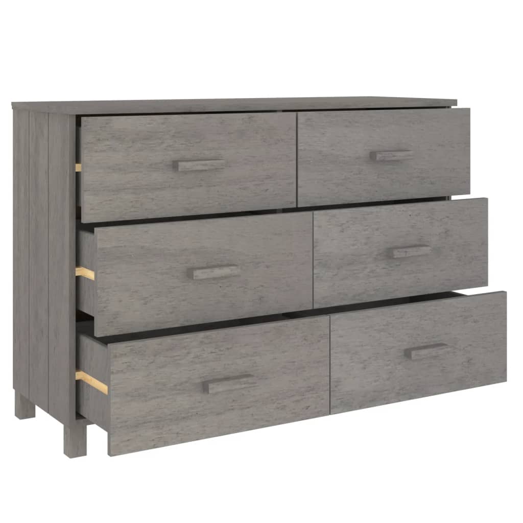 Dressoir HAMAR 113x40x80 cm massief grenenhout lichtgrijs is nu te koop bij PeponiXL, paradijselijk wonen!