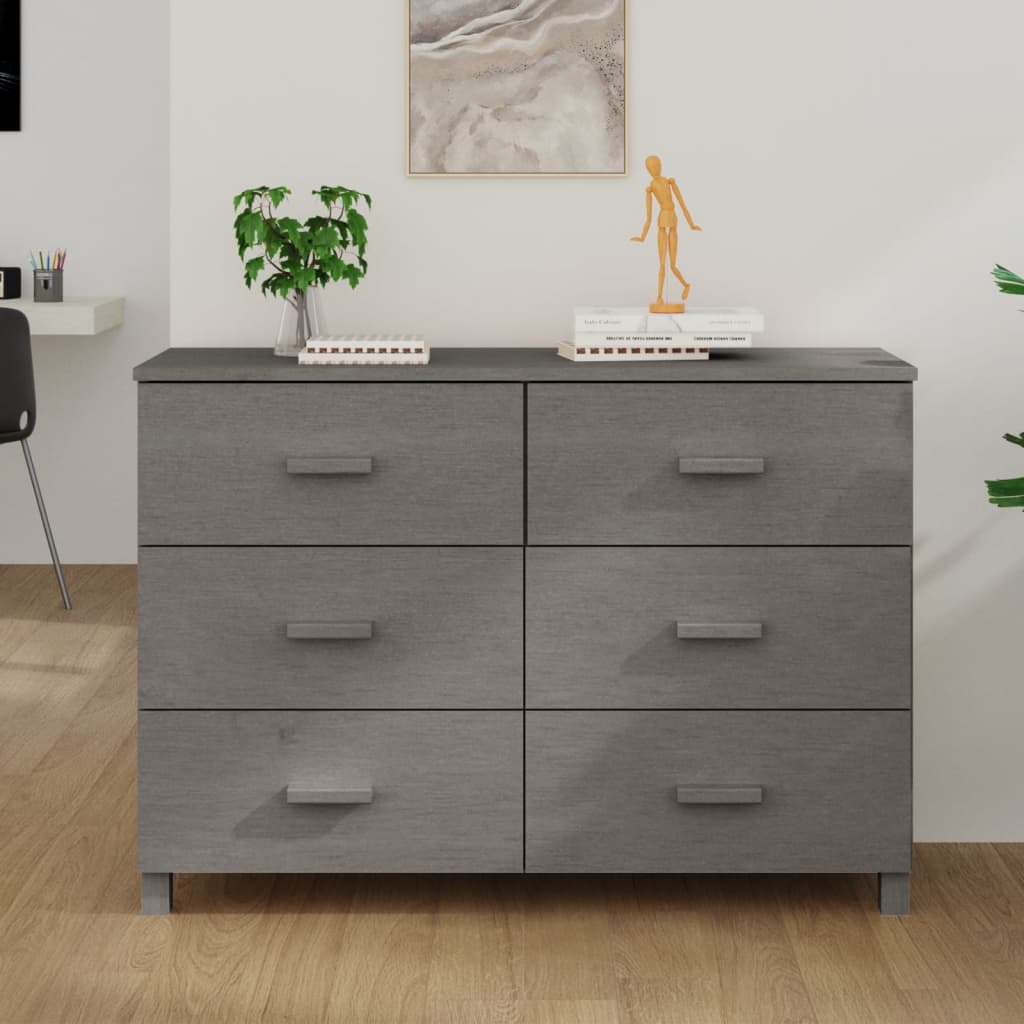 Dressoir HAMAR 113x40x80 cm massief grenenhout lichtgrijs is nu te koop bij PeponiXL, paradijselijk wonen!