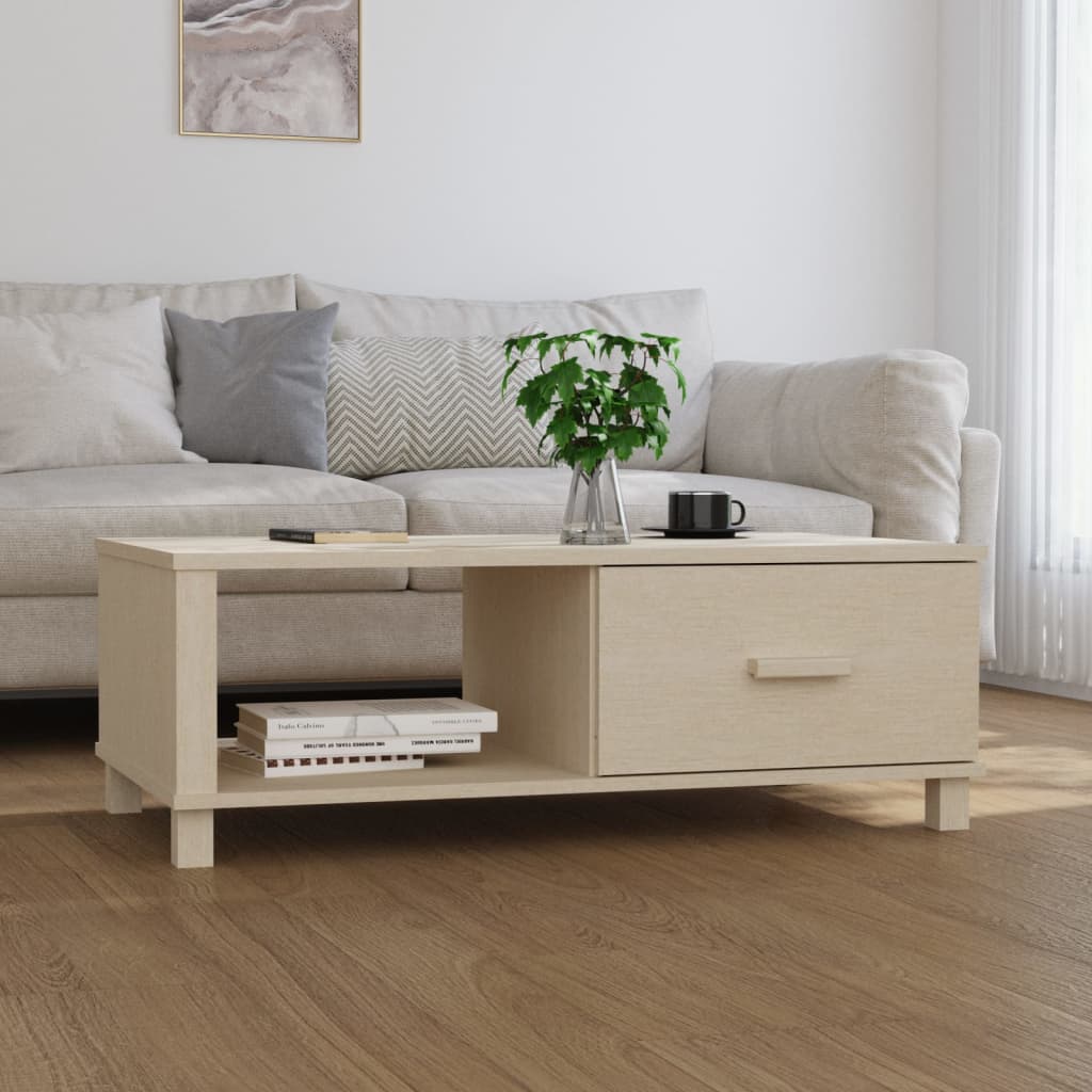 Salontafel HAMAR 100x55x35 cm massief grenenhout honingbruin is nu te koop bij PeponiXL, paradijselijk wonen!