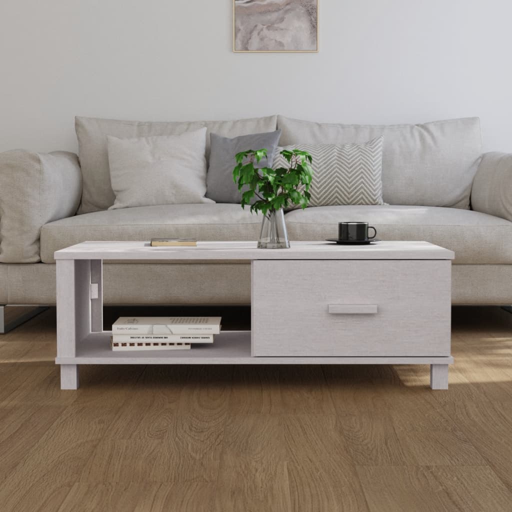 Salontafel HAMAR 100x55x35 cm massief grenenhout wit is nu te koop bij PeponiXL, paradijselijk wonen!