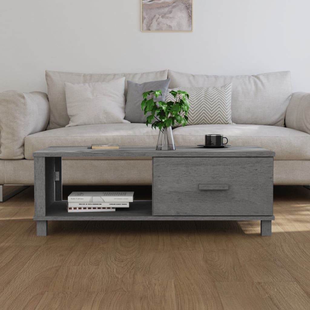 Salontafel HAMAR 100x55x35 cm massief grenenhout donkergrijs is nu te koop bij PeponiXL, paradijselijk wonen!