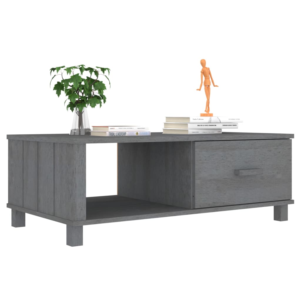 Salontafel HAMAR 100x55x35 cm massief grenenhout donkergrijs is nu te koop bij PeponiXL, paradijselijk wonen!