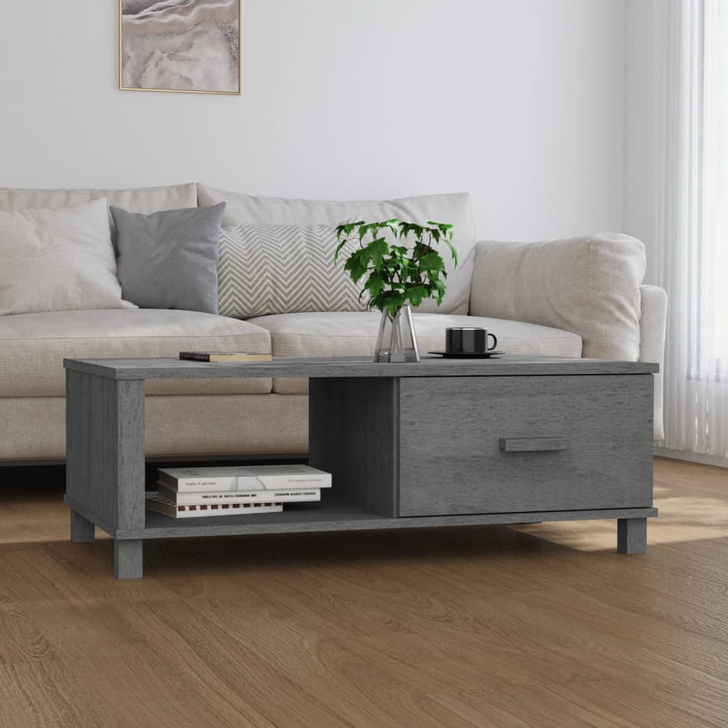 Salontafel HAMAR 100x55x35 cm massief grenenhout donkergrijs is nu te koop bij PeponiXL, paradijselijk wonen!