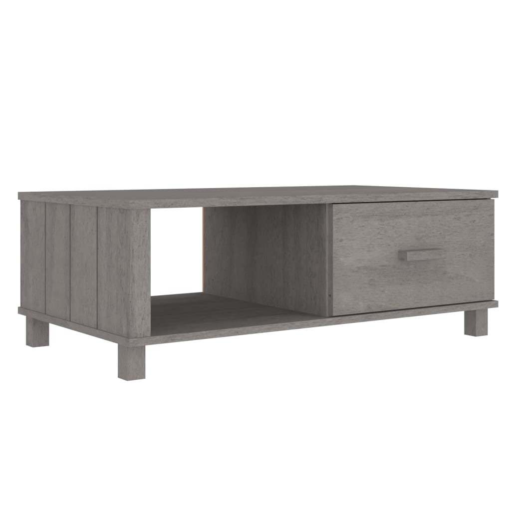 Salontafel HAMAR 100x55x35 cm massief grenenhout lichtgrijs is nu te koop bij PeponiXL, paradijselijk wonen!