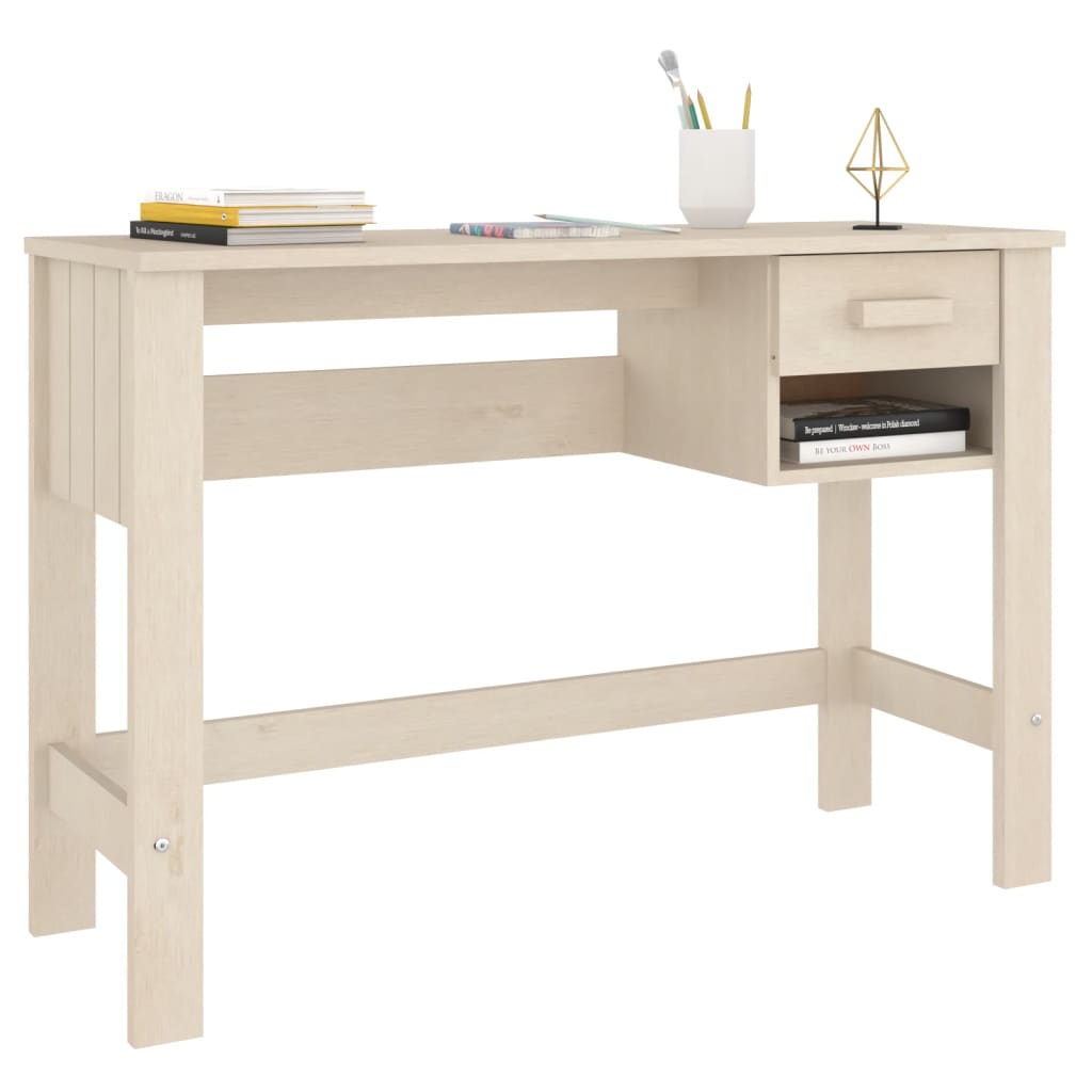 Bureau HAMAR 110x40x75 cm massief grenenhout honingbruin is nu te koop bij PeponiXL, paradijselijk wonen!