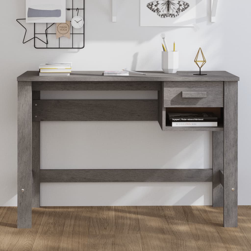 Bureau HAMAR 110x40x75 cm massief grenenhout lichtgrijs is nu te koop bij PeponiXL, paradijselijk wonen!