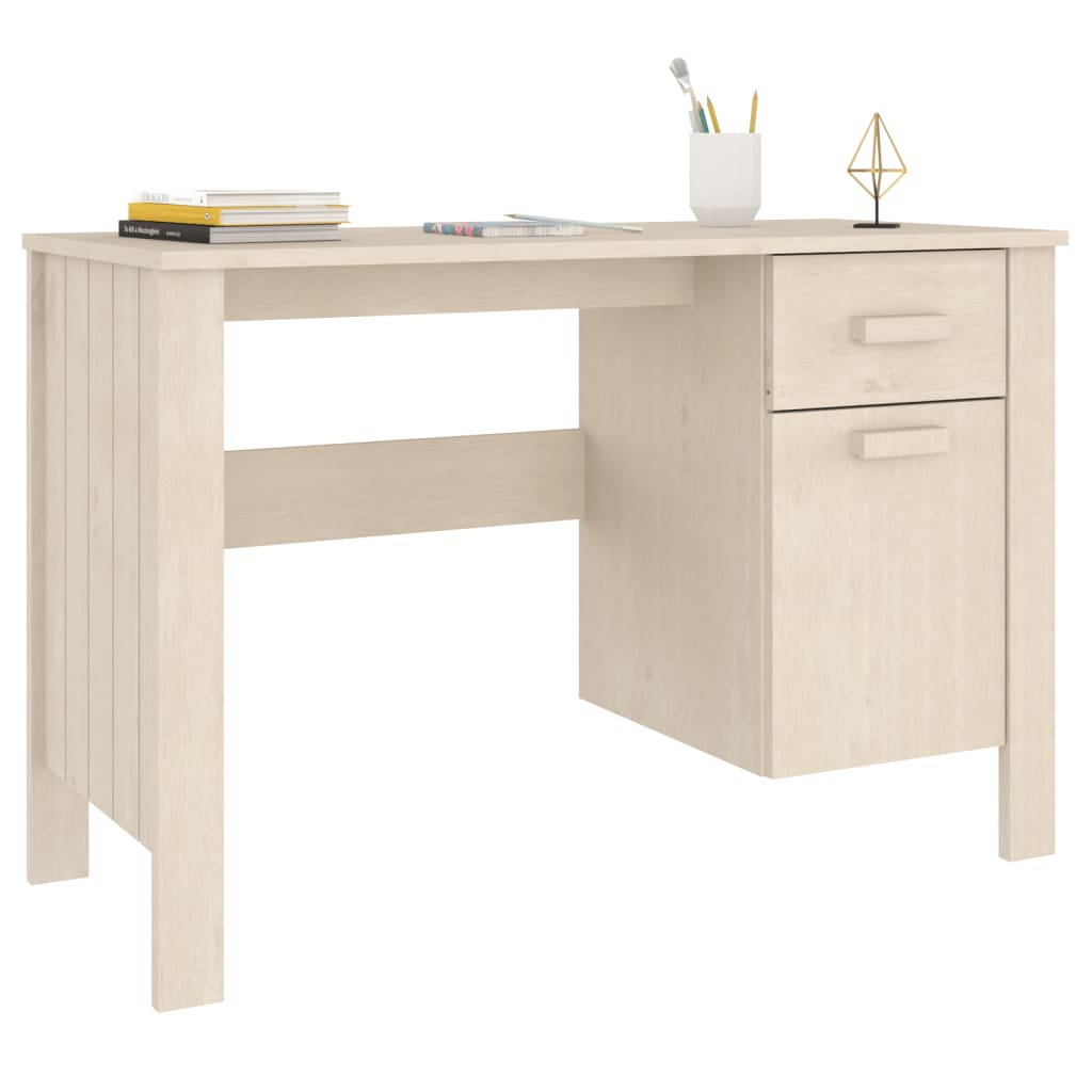 Bureau HAMAR 113x50x75 cm massief grenenhout honingbruin is nu te koop bij PeponiXL, paradijselijk wonen!