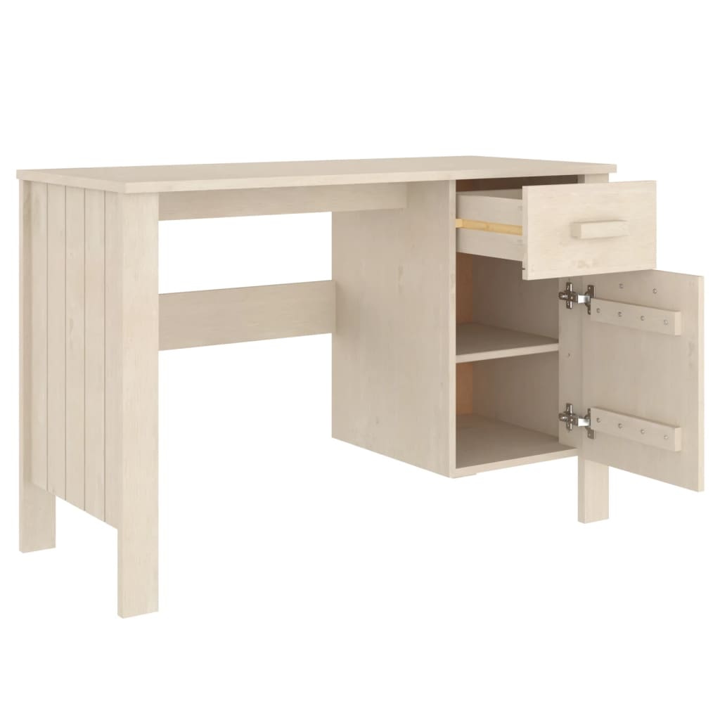 Bureau HAMAR 113x50x75 cm massief grenenhout honingbruin is nu te koop bij PeponiXL, paradijselijk wonen!