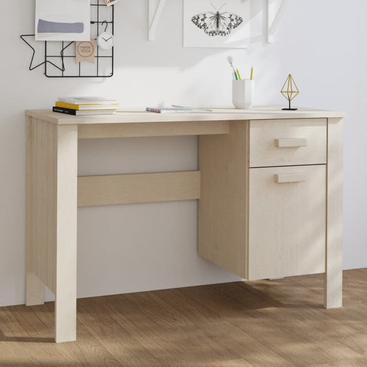 Bureau HAMAR 113x50x75 cm massief grenenhout honingbruin is nu te koop bij PeponiXL, paradijselijk wonen!