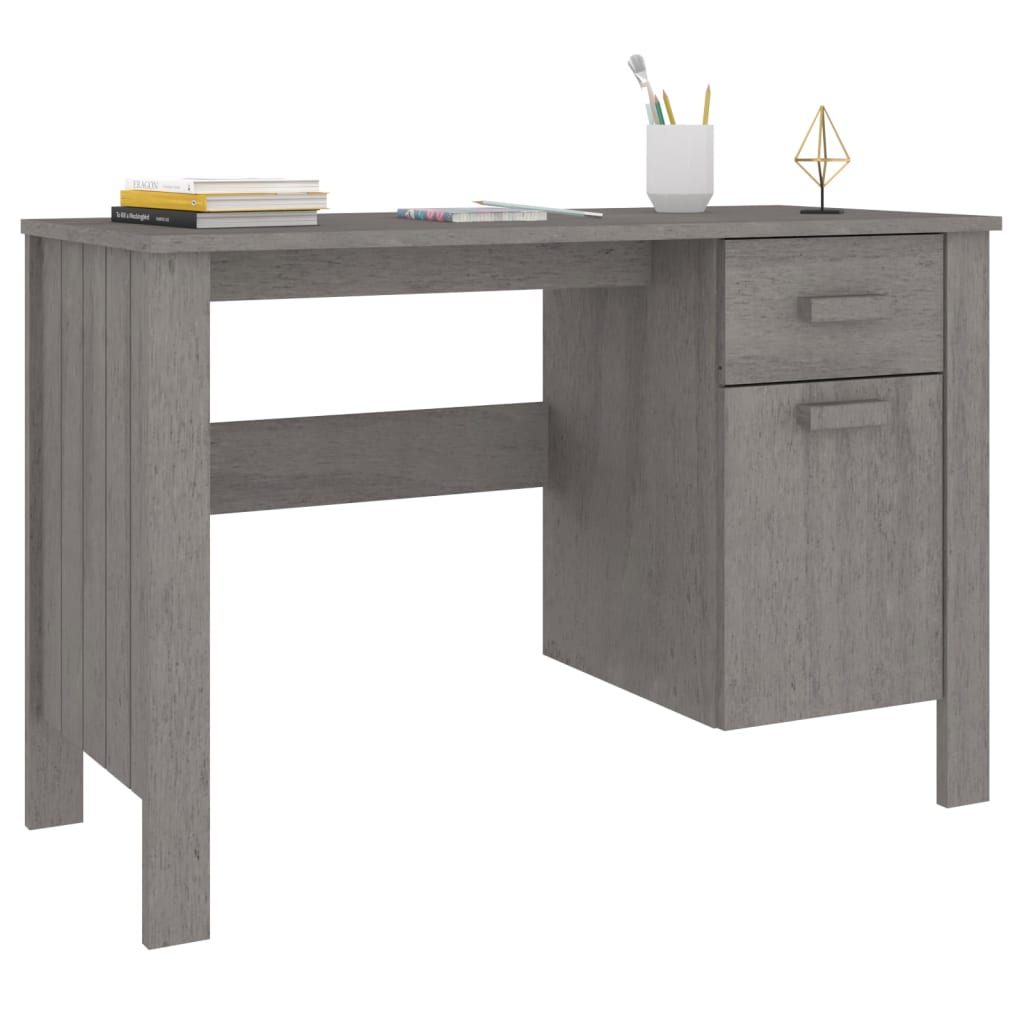 Bureau HAMAR 113x50x75 cm massief grenenhout lichtgrijs is nu te koop bij PeponiXL, paradijselijk wonen!