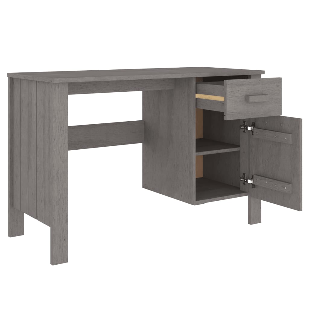 Bureau HAMAR 113x50x75 cm massief grenenhout lichtgrijs is nu te koop bij PeponiXL, paradijselijk wonen!