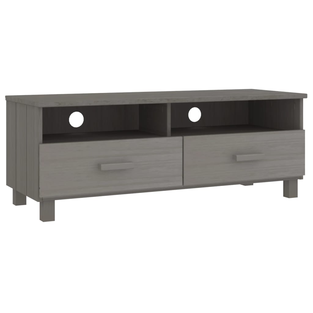 Tv-meubel HAMAR 106x40x40 cm massief grenenhout lichtgrijs is nu te koop bij PeponiXL, paradijselijk wonen!