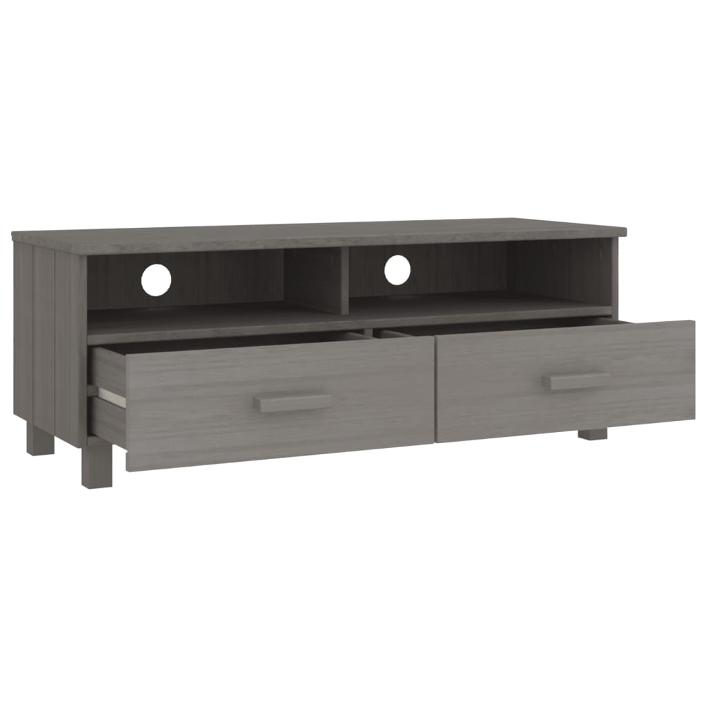 Tv-meubel HAMAR 106x40x40 cm massief grenenhout lichtgrijs is nu te koop bij PeponiXL, paradijselijk wonen!