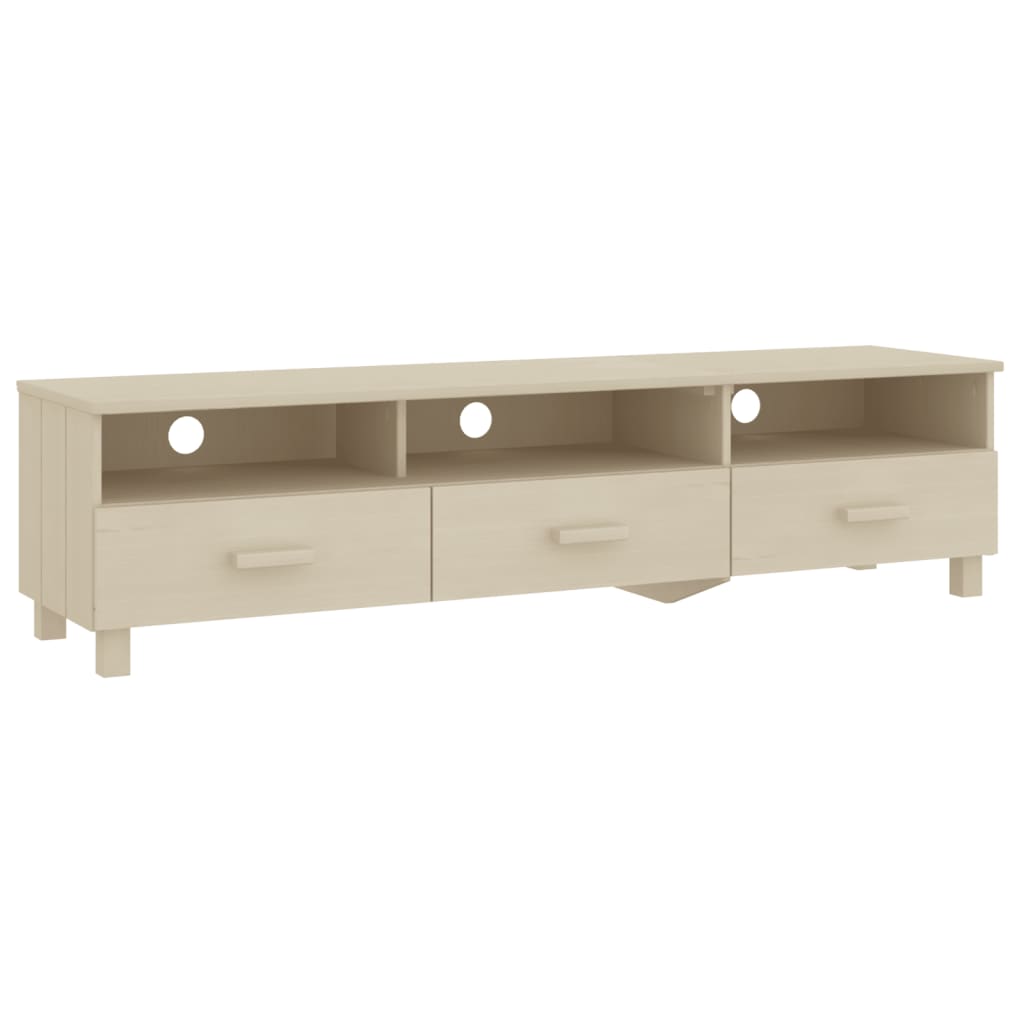 Tv-meubel HAMAR 158x40x40 cm massief grenenhout honingbruin is nu te koop bij PeponiXL, paradijselijk wonen!