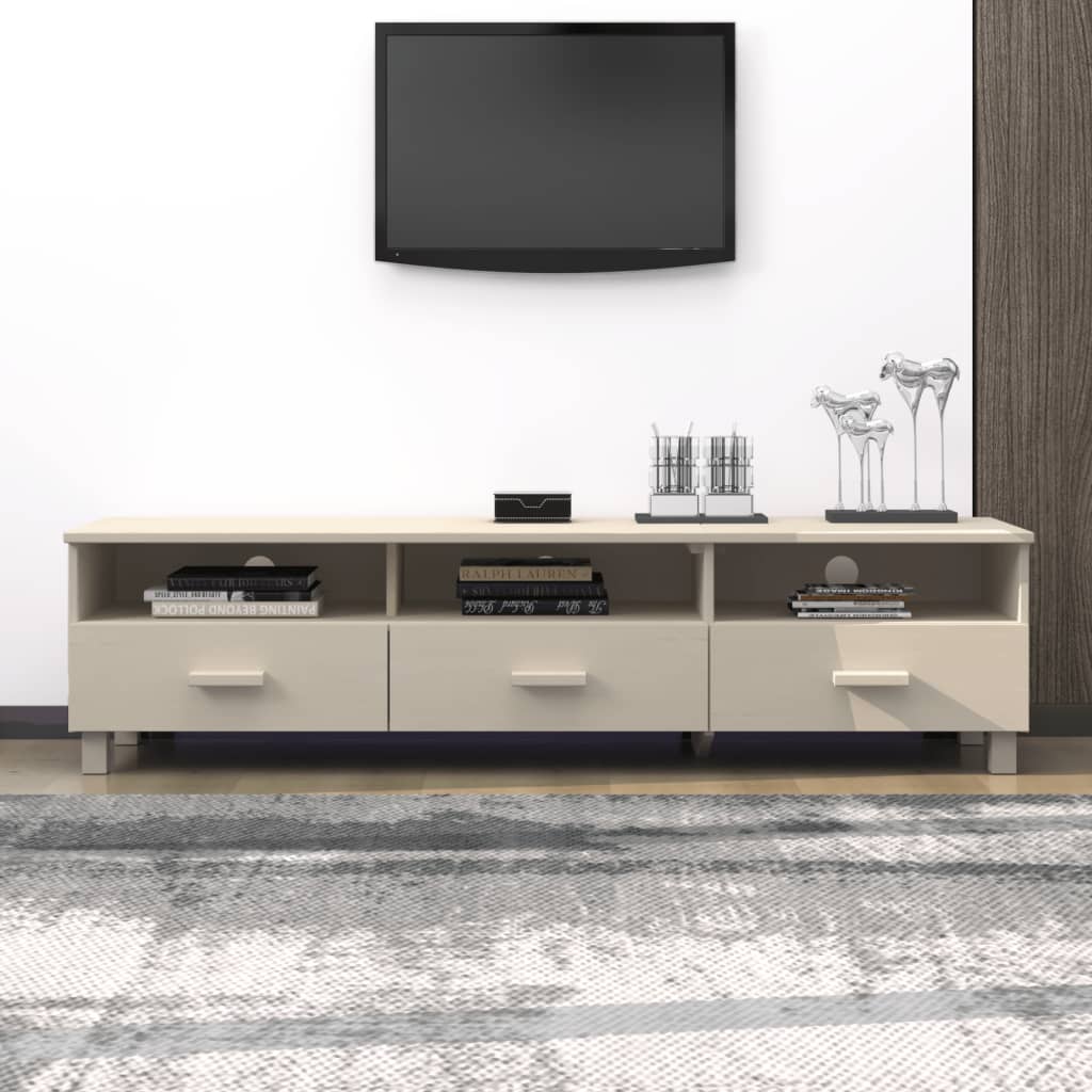 Tv-meubel HAMAR 158x40x40 cm massief grenenhout honingbruin is nu te koop bij PeponiXL, paradijselijk wonen!