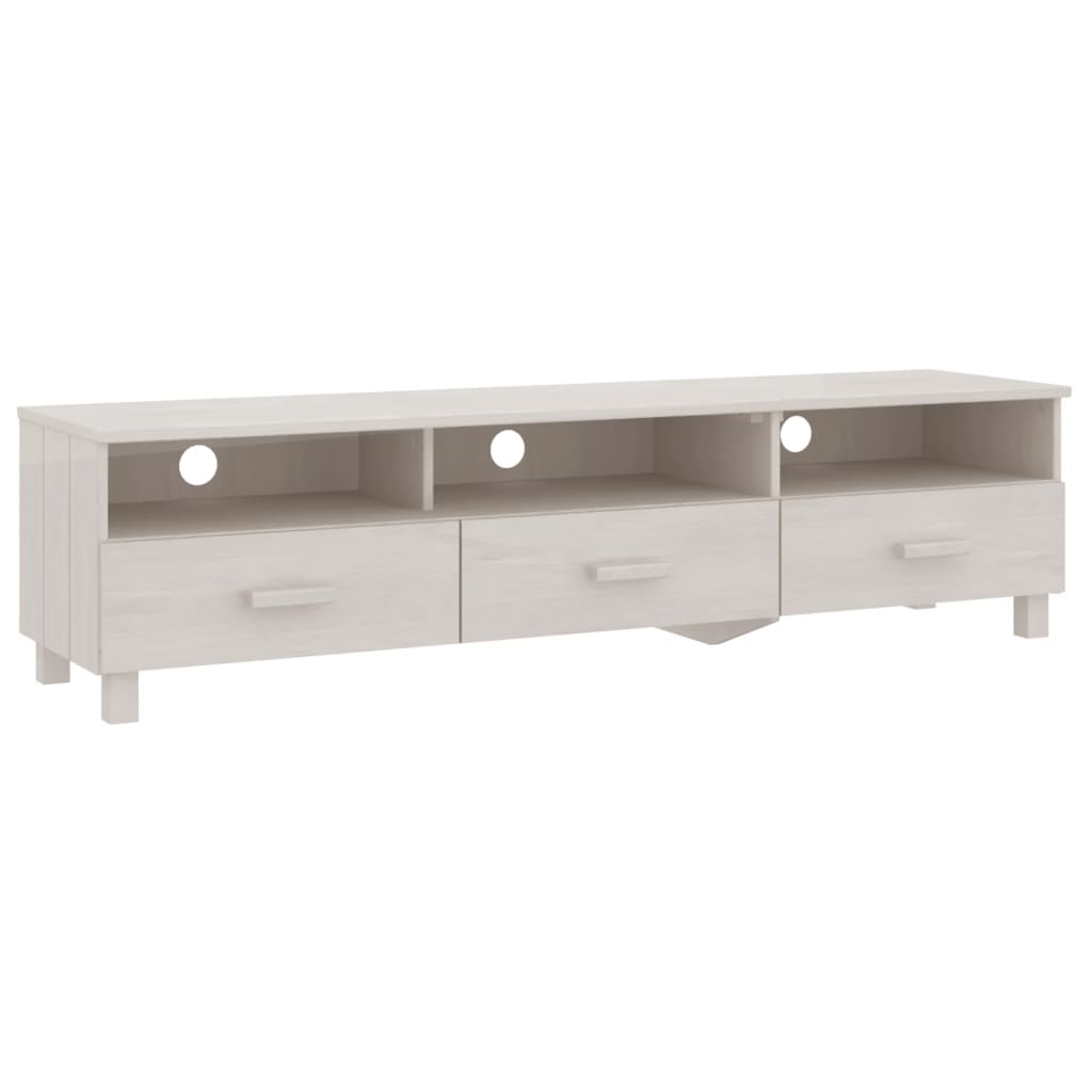 Tv-meubel HAMAR 158x40x40 cm massief grenenhout wit is nu te koop bij PeponiXL, paradijselijk wonen!