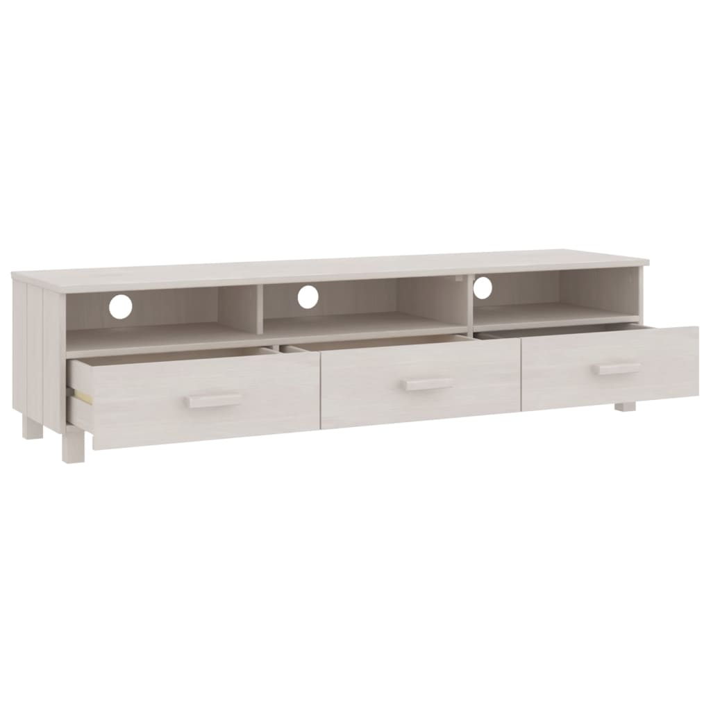 Tv-meubel HAMAR 158x40x40 cm massief grenenhout wit is nu te koop bij PeponiXL, paradijselijk wonen!