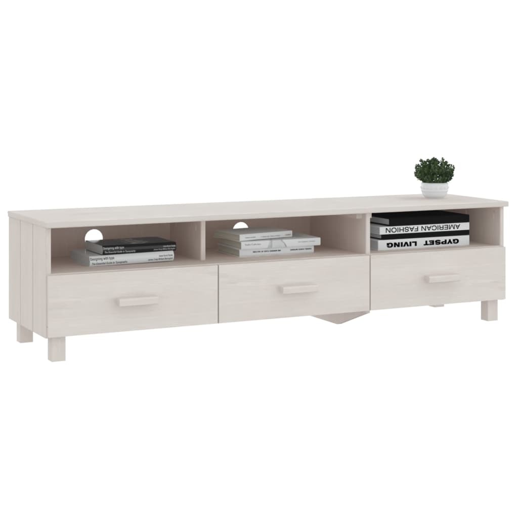 Tv-meubel HAMAR 158x40x40 cm massief grenenhout wit is nu te koop bij PeponiXL, paradijselijk wonen!