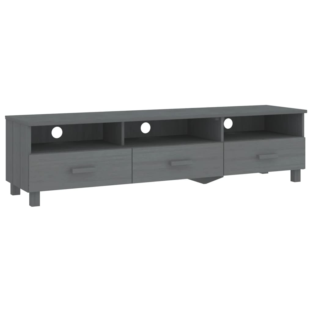 Tv-meubel HAMAR 158x40x40 cm massief grenenhout donkergrijs is nu te koop bij PeponiXL, paradijselijk wonen!