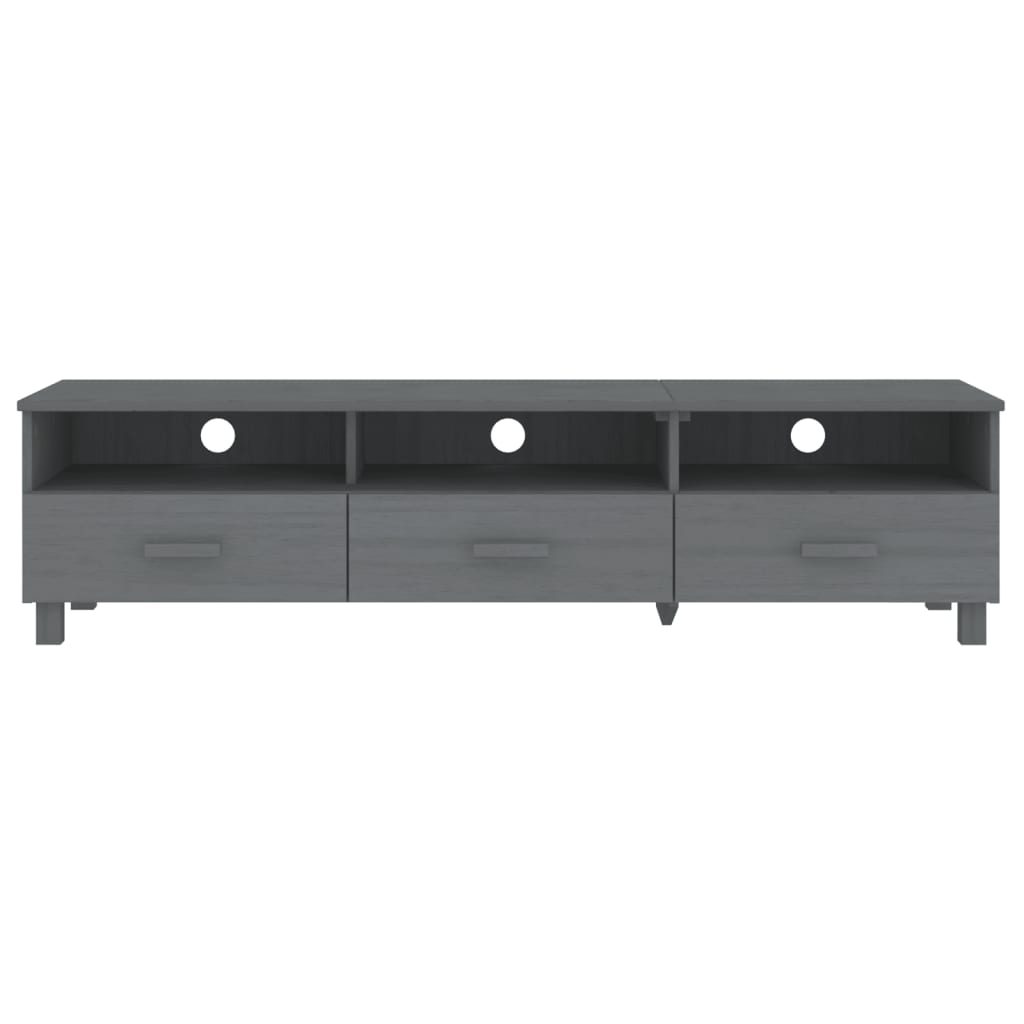 Tv-meubel HAMAR 158x40x40 cm massief grenenhout donkergrijs is nu te koop bij PeponiXL, paradijselijk wonen!