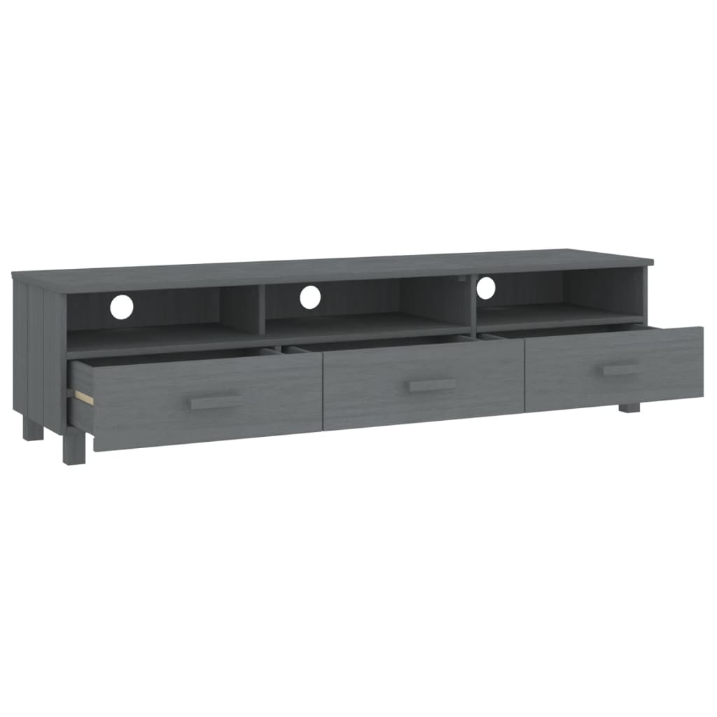 Tv-meubel HAMAR 158x40x40 cm massief grenenhout donkergrijs is nu te koop bij PeponiXL, paradijselijk wonen!