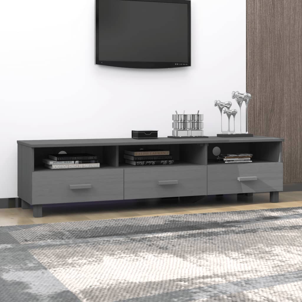 Tv-meubel HAMAR 158x40x40 cm massief grenenhout donkergrijs is nu te koop bij PeponiXL, paradijselijk wonen!