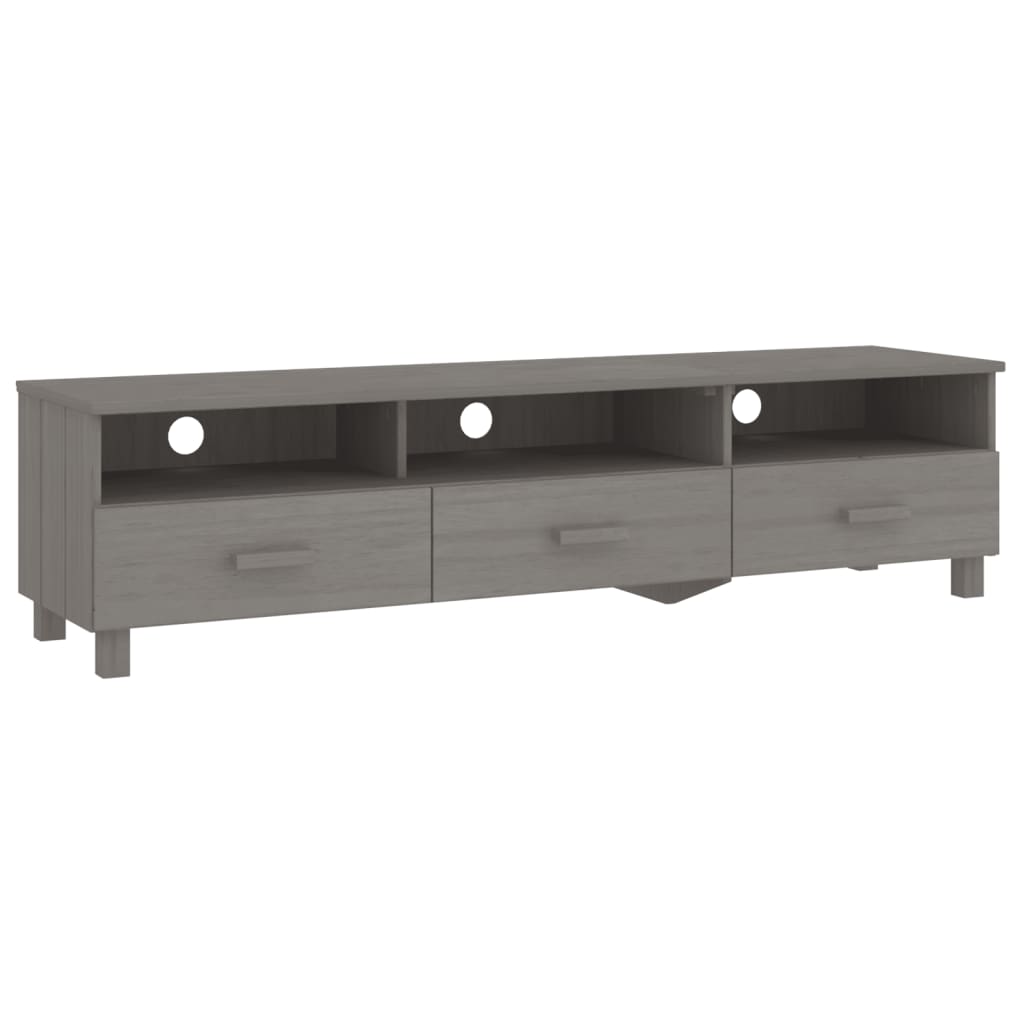 Tv-meubel HAMAR 158x40x40 cm massief grenenhout lichtgrijs is nu te koop bij PeponiXL, paradijselijk wonen!