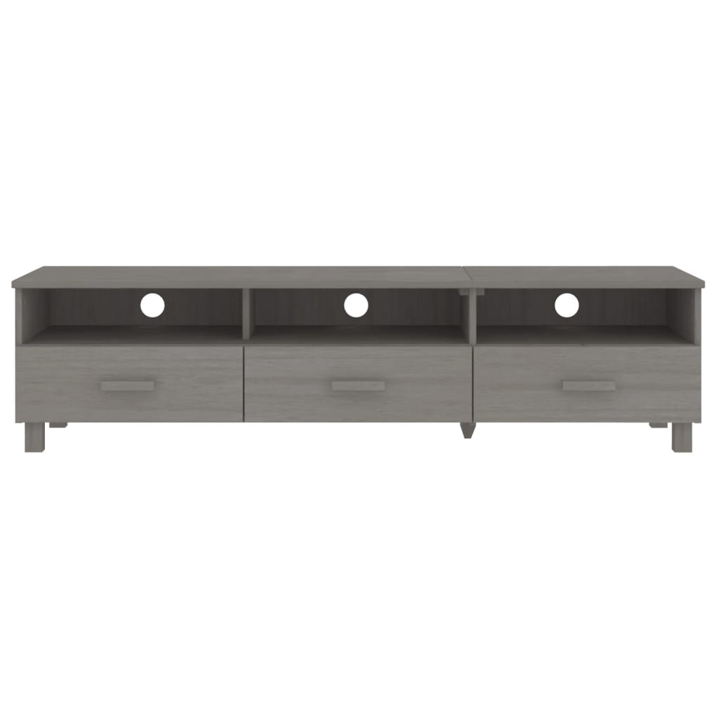 Tv-meubel HAMAR 158x40x40 cm massief grenenhout lichtgrijs is nu te koop bij PeponiXL, paradijselijk wonen!