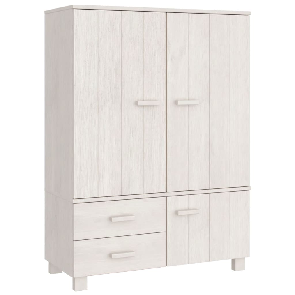 Kledingkast HAMAR 99x45x137 cm massief grenenhout wit is nu te koop bij PeponiXL, paradijselijk wonen!