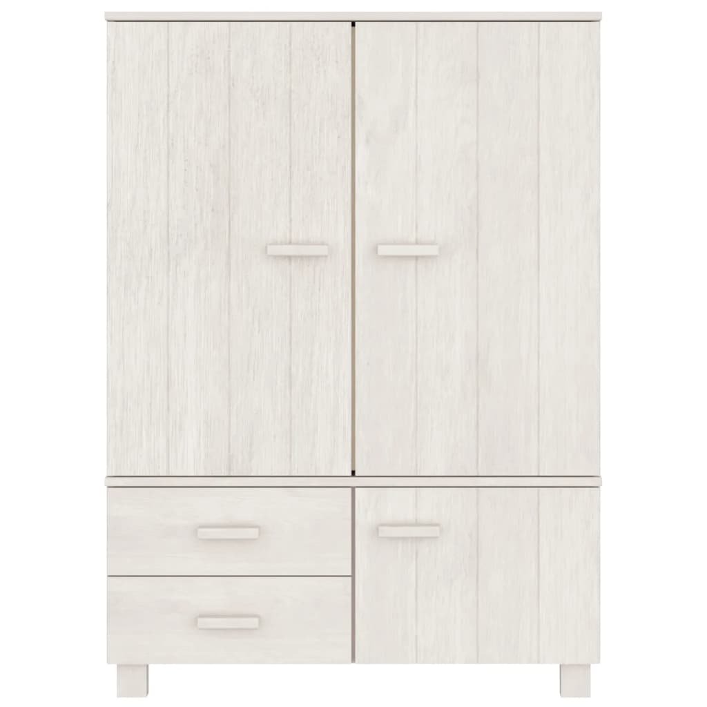 Kledingkast HAMAR 99x45x137 cm massief grenenhout wit is nu te koop bij PeponiXL, paradijselijk wonen!