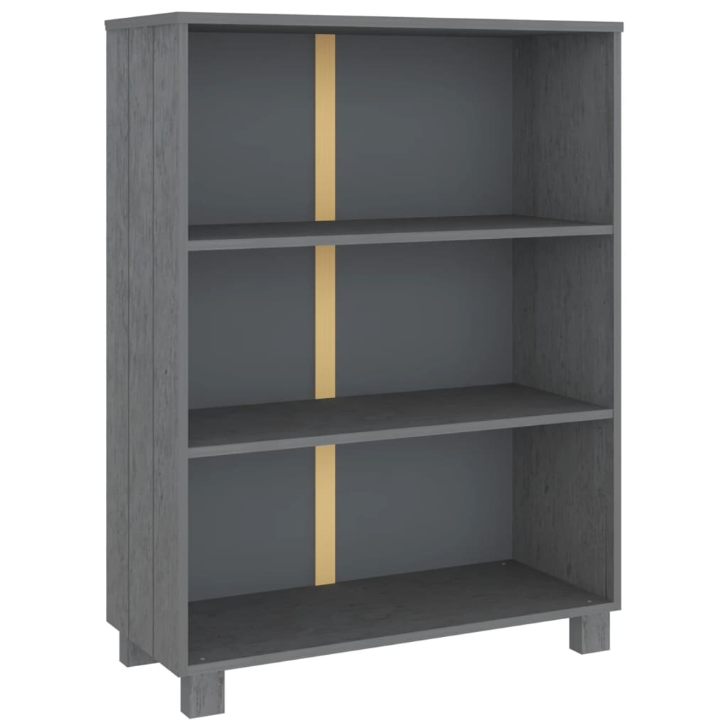 Boekenkast HAMAR 85x35x112 cm massief grenenhout donkergrijs is nu te koop bij PeponiXL, paradijselijk wonen!