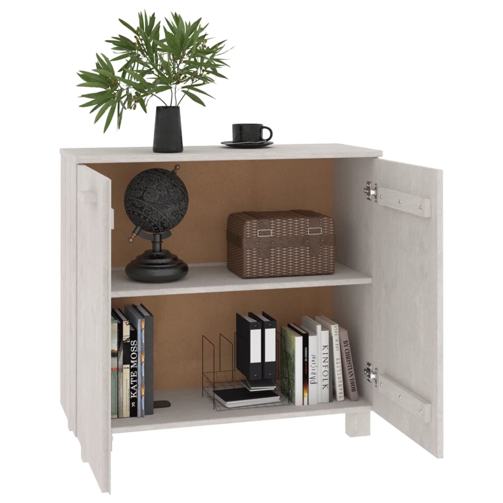 Dressoir HAMAR 85x35x80 cm massief grenenhout wit is nu te koop bij PeponiXL, paradijselijk wonen!