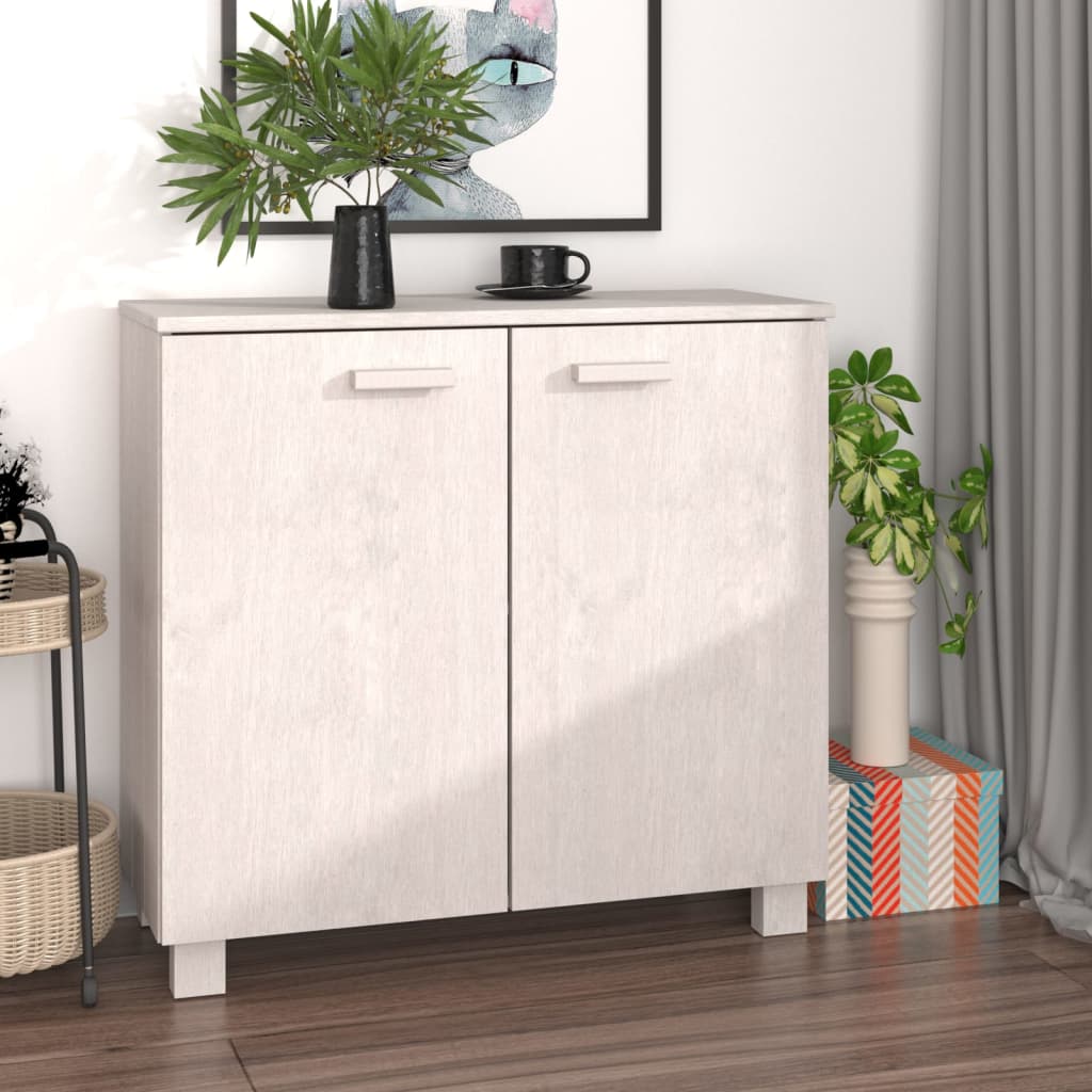 Dressoir HAMAR 85x35x80 cm massief grenenhout wit is nu te koop bij PeponiXL, paradijselijk wonen!