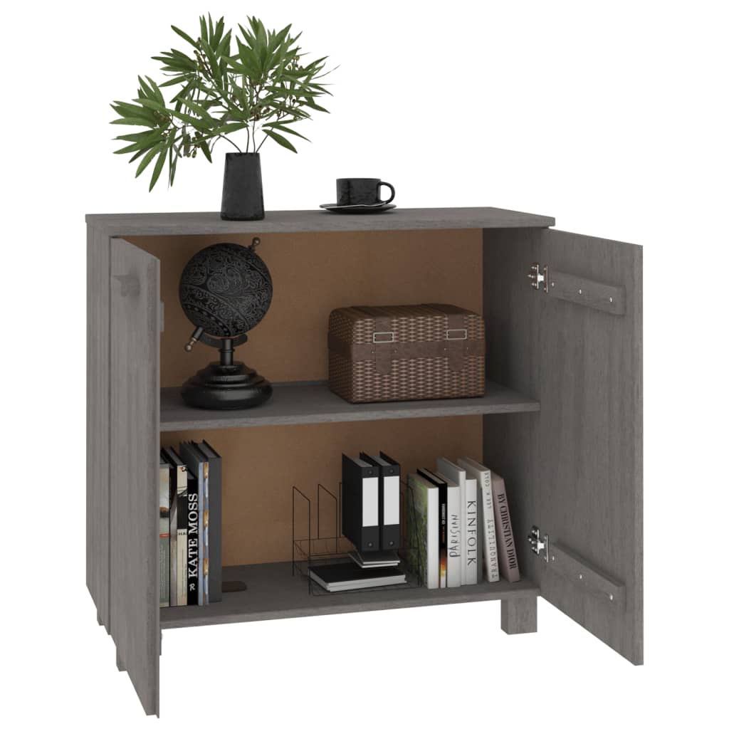 Dressoir HAMAR 85x35x80 cm massief grenenhout lichtgrijs is nu te koop bij PeponiXL, paradijselijk wonen!