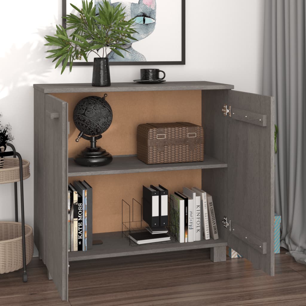 Dressoir HAMAR 85x35x80 cm massief grenenhout lichtgrijs is nu te koop bij PeponiXL, paradijselijk wonen!
