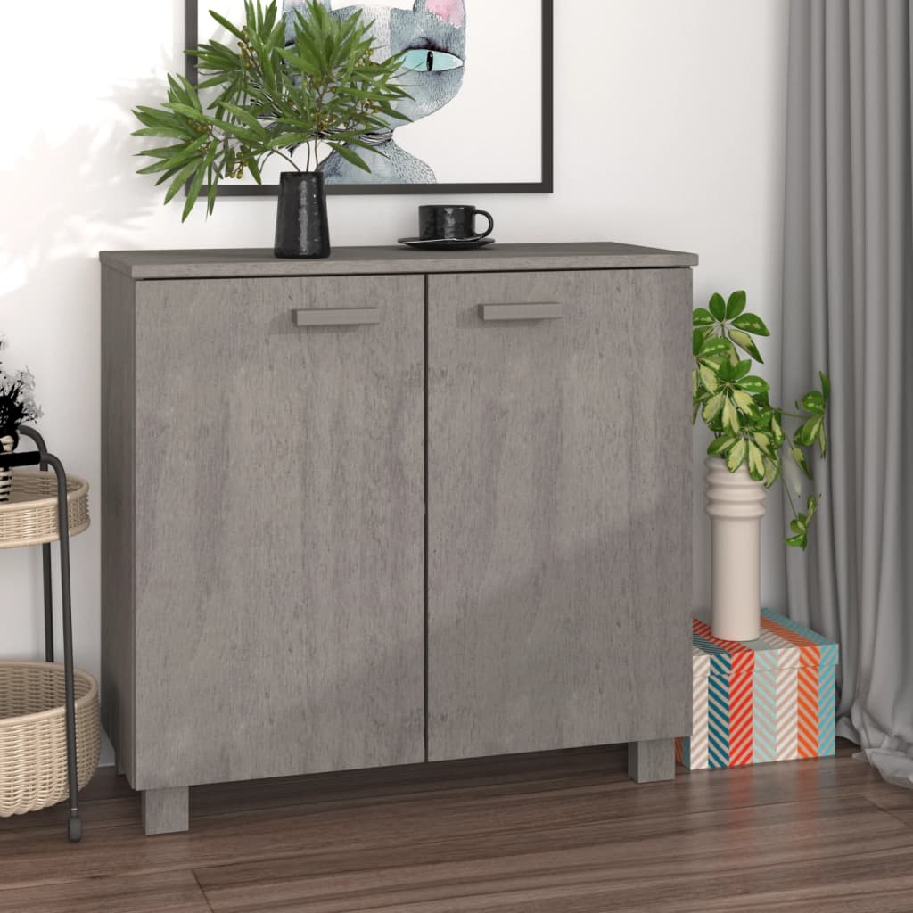 Dressoir HAMAR 85x35x80 cm massief grenenhout lichtgrijs is nu te koop bij PeponiXL, paradijselijk wonen!