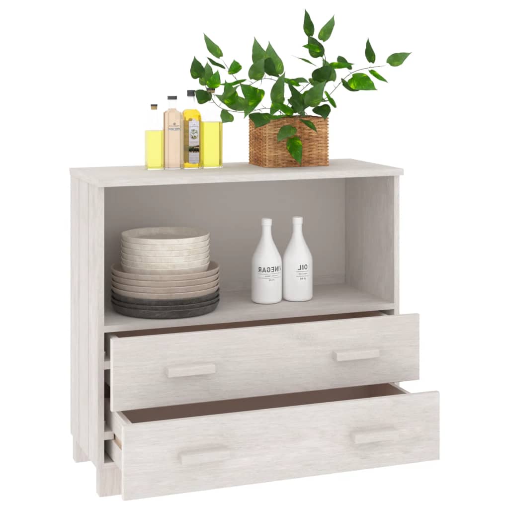 Dressoir HAMAR 85x35x80 cm massief grenenhout wit is nu te koop bij PeponiXL, paradijselijk wonen!