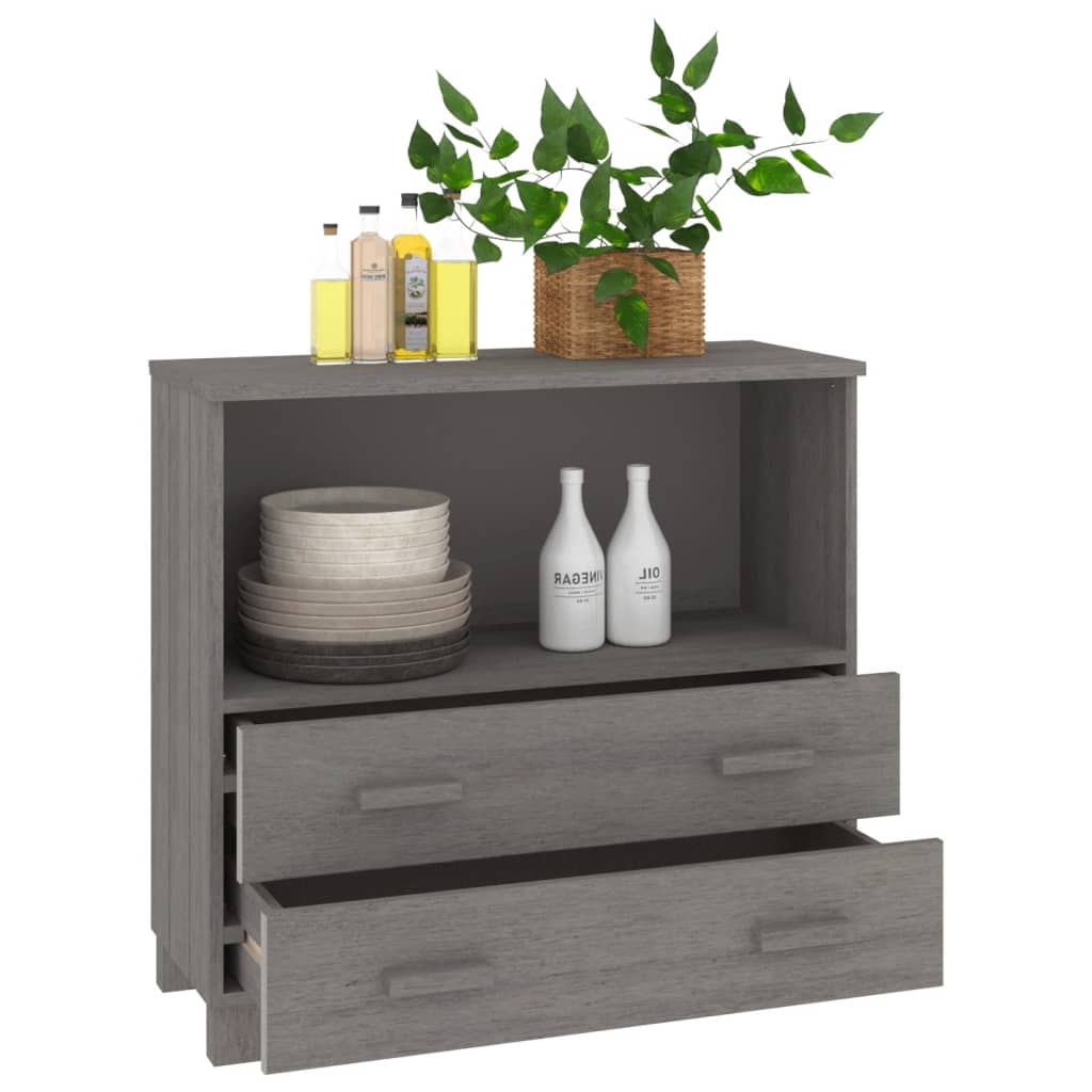 Dressoir HAMAR 85x35x80 cm massief grenenhout lichtgrijs is nu te koop bij PeponiXL, paradijselijk wonen!