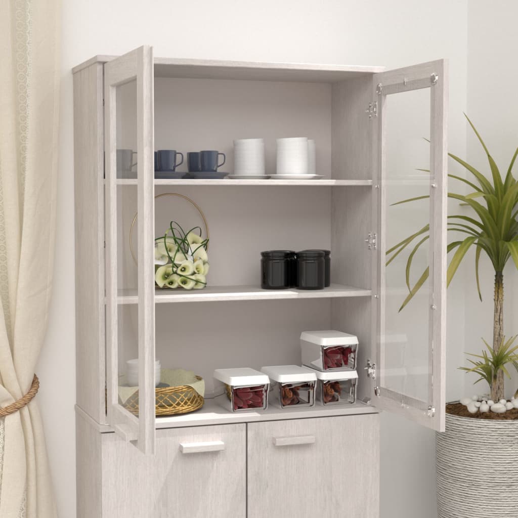 Opzetkast HAMAR 85x35x100 cm massief grenenhout wit is nu te koop bij PeponiXL, paradijselijk wonen!