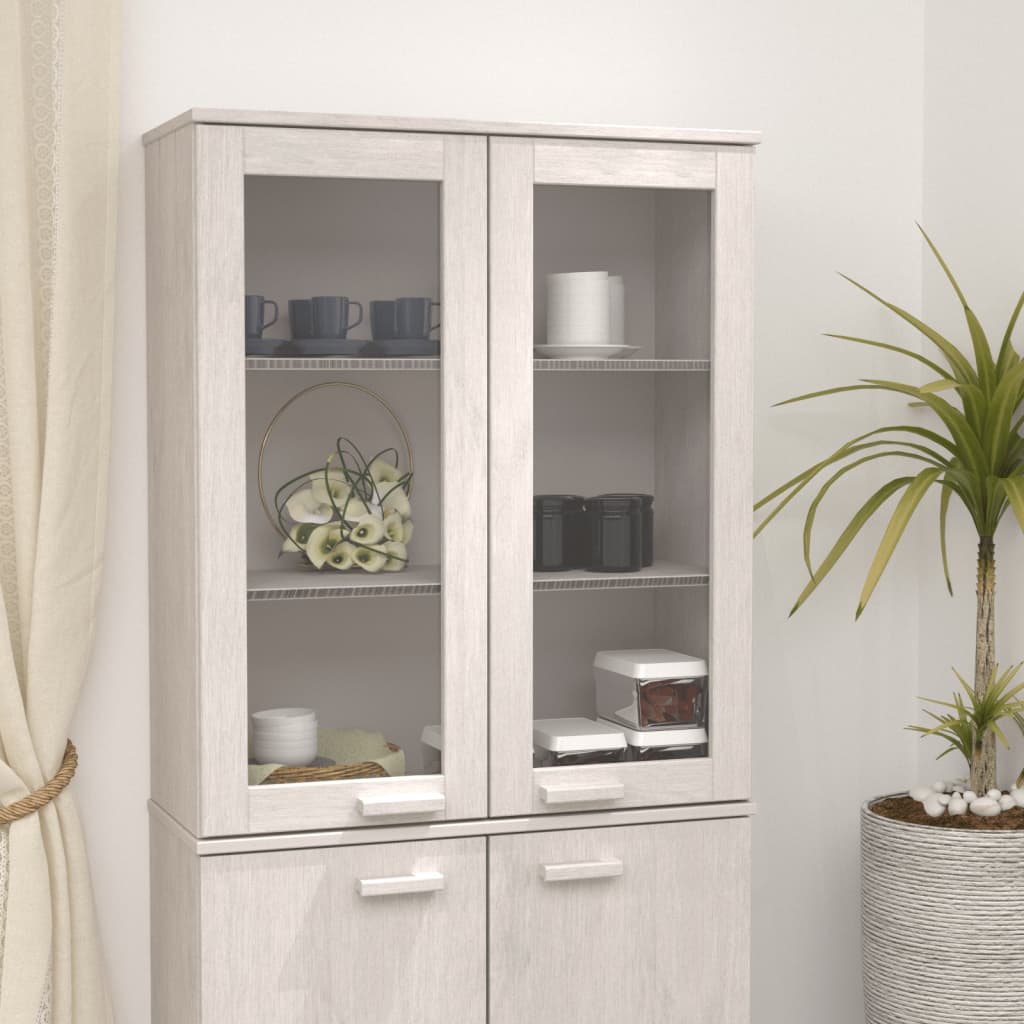 Opzetkast HAMAR 85x35x100 cm massief grenenhout wit is nu te koop bij PeponiXL, paradijselijk wonen!