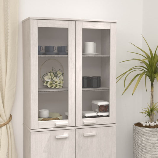 Opzetkast HAMAR 85x35x100 cm massief grenenhout wit is nu te koop bij PeponiXL, paradijselijk wonen!