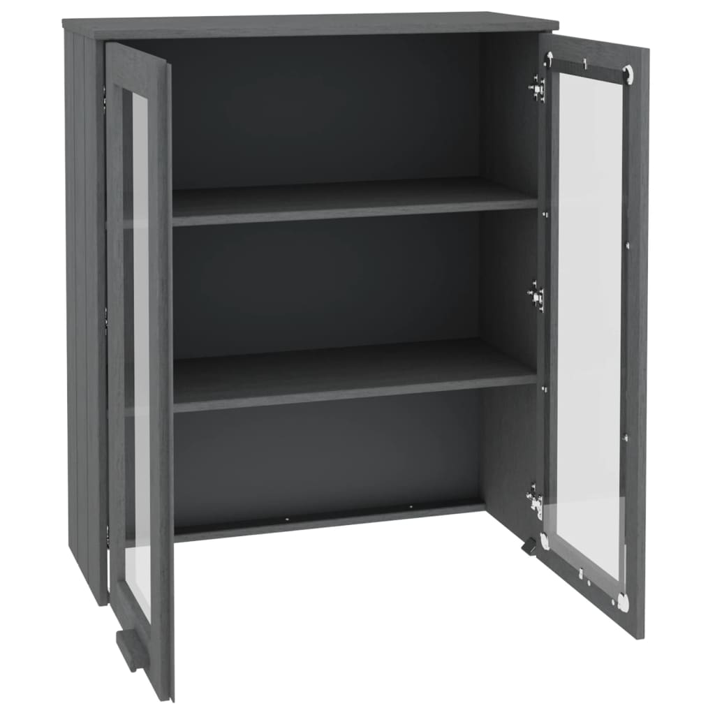 Opzetkast HAMAR 85x35x100 cm massief grenenhout donkergrijs is nu te koop bij PeponiXL, paradijselijk wonen!
