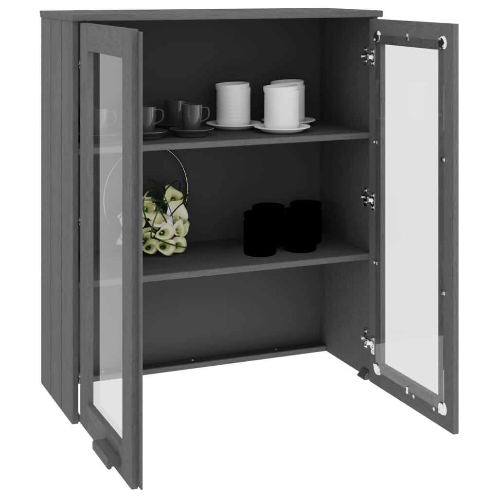 Opzetkast HAMAR 85x35x100 cm massief grenenhout donkergrijs is nu te koop bij PeponiXL, paradijselijk wonen!