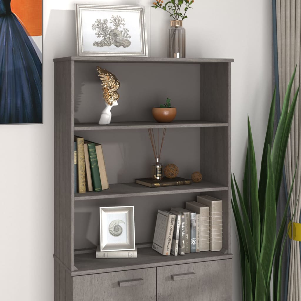 Opzetkast HAMAR 85x35x100 cm massief grenenhout lichtgrijs is nu te koop bij PeponiXL, paradijselijk wonen!