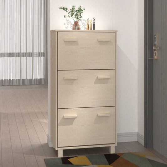 Schoenenkast HAMAR 59,5x35x117 cm grenenhout honingbruin is nu te koop bij PeponiXL, paradijselijk wonen!