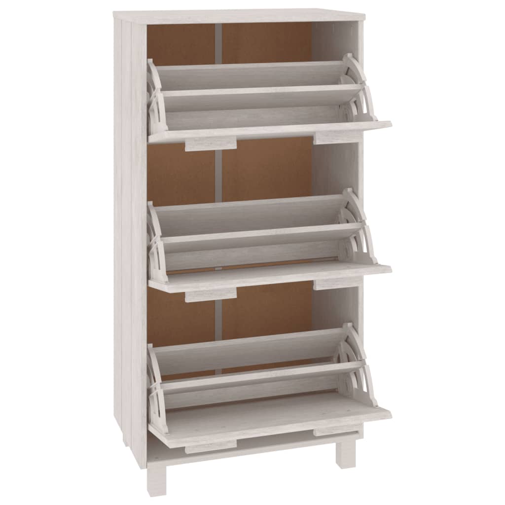 Schoenenkast HAMAR 59,5x35x117 cm massief grenenhout wit is nu te koop bij PeponiXL, paradijselijk wonen!